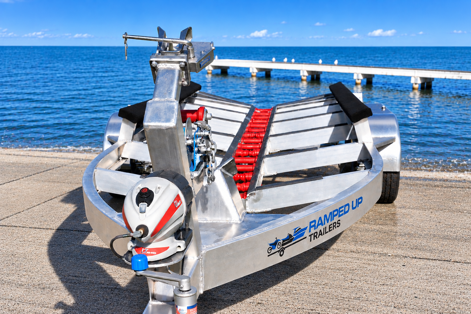 Ramped Up aluminium boat trailer